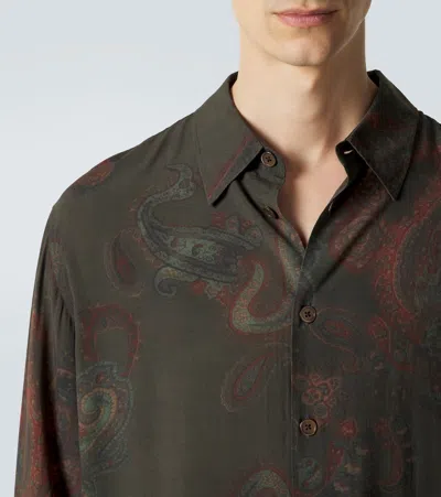 Our Legacy Casual Long Sleeve Shirt Paisley Pattern In Green