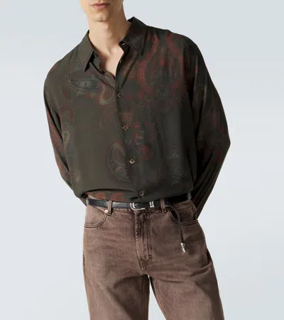 Our Legacy Casual Long Sleeve Shirt Paisley Pattern In Green