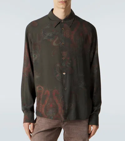 Our Legacy Casual Long Sleeve Shirt Paisley Pattern In Green