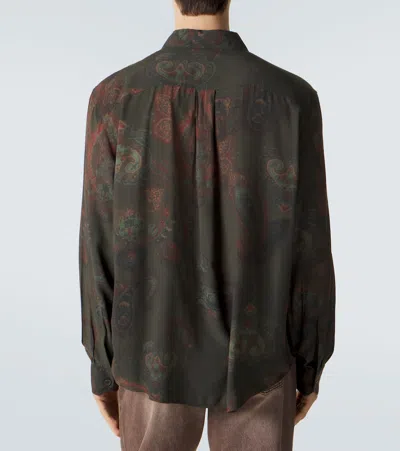 Our Legacy Casual Long Sleeve Shirt Paisley Pattern In Green