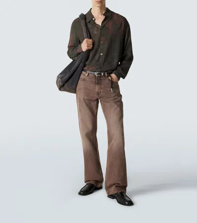 Our Legacy Casual Long Sleeve Shirt Paisley Pattern In Green