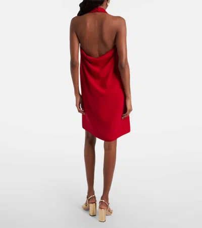 Valentino Womens Paris Halter-neck Silk-crepe Mini Dress In Red