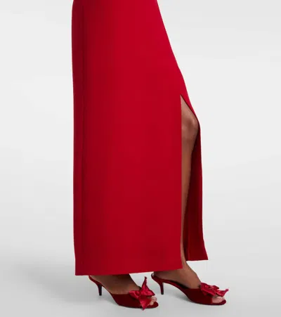 Valentino Donna Long Sleeve Blouson Silk Cady Couture Dress In Red