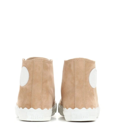 Shop Chloé Kyle Suede High-top Sneakers In Reef Shell