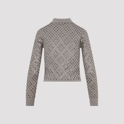 Max Mara Ragno Sequin Embellished Virgin Wool Cardigan In Brown