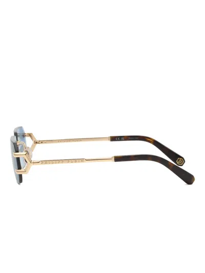 Philipp Plein Eyewear Rectangular-frame Sunglasses In Gold