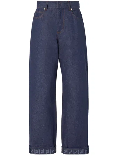 Fendi Long Jeans In Blue