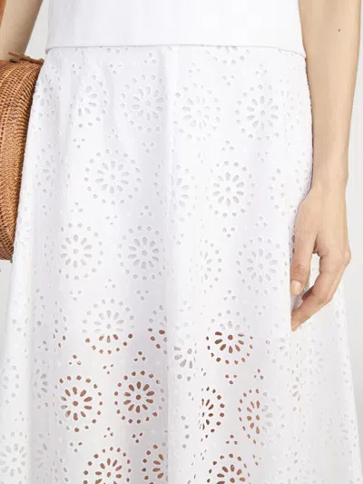 Frame The Solstice Eyelet Midi Skirt In White