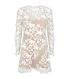 Self-portrait Floral Motif See-through Dress In White