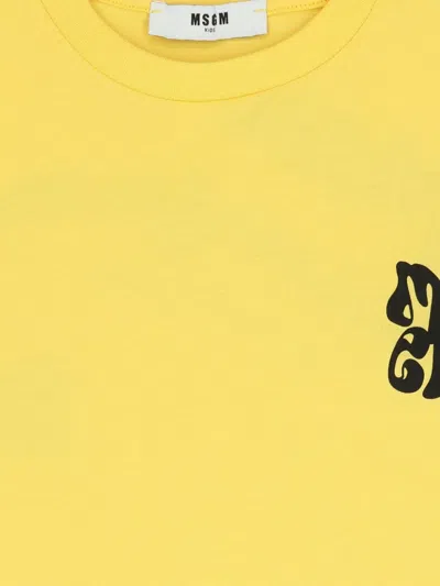 Msgm Graphic T-shirt In Yellow