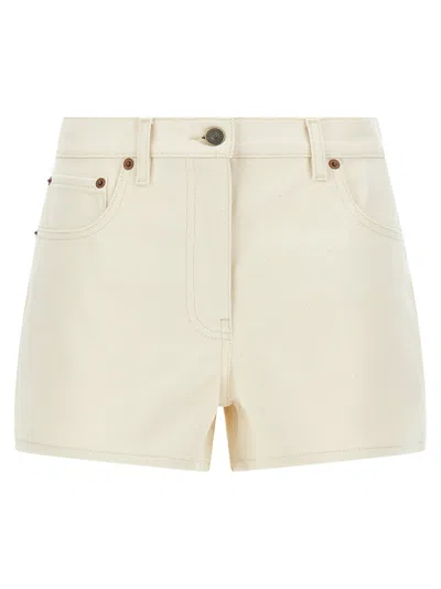 Valentino Garavani Vgold Shorts Bermuda And Short Beige In White