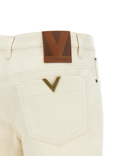Valentino Garavani Vgold Shorts Bermuda And Short Beige In White