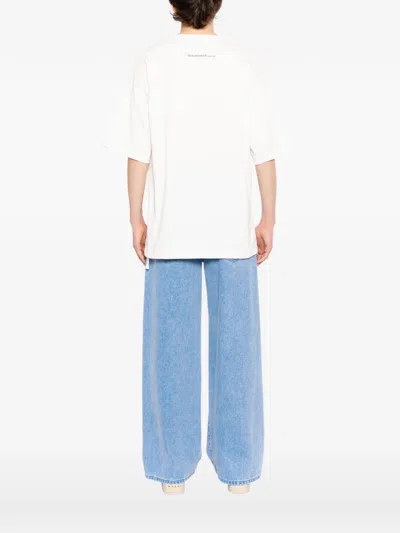 Oamc Peacemaker Men S Bird T-shirt Snow In White