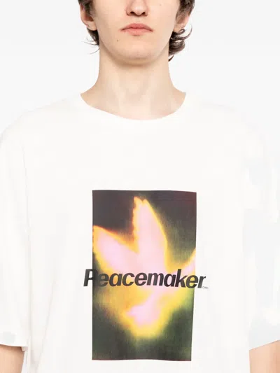 Oamc Peacemaker Men S Bird T-shirt Snow In White
