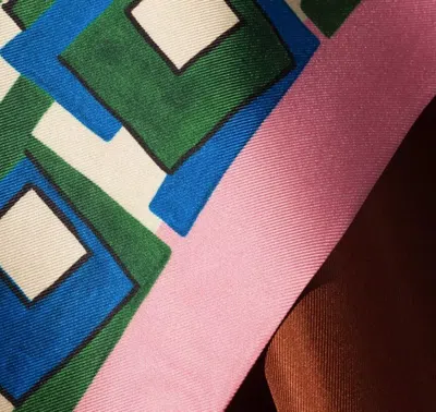 Miu Miu Rectangular Scarf Soft Texture Geometric Pattern In Multi