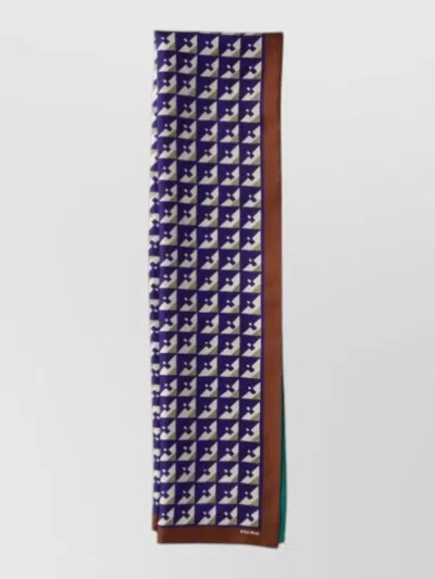 Miu Miu Rectangular Scarf Soft Texture Geometric Pattern Multicolor In Multi