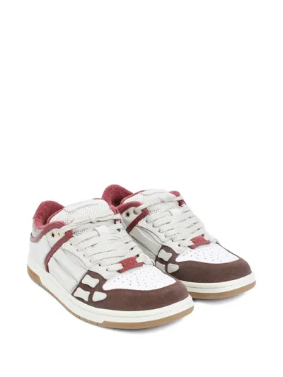 Amiri Brown Xl Skel Top Low Cow Leather Sneakers In Multi