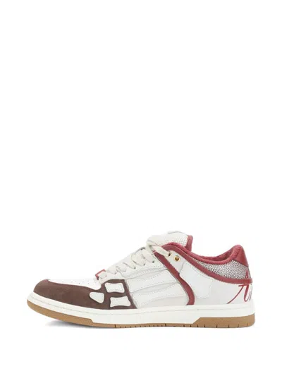 Amiri Brown Xl Skel Top Low Cow Leather Sneakers In Multi