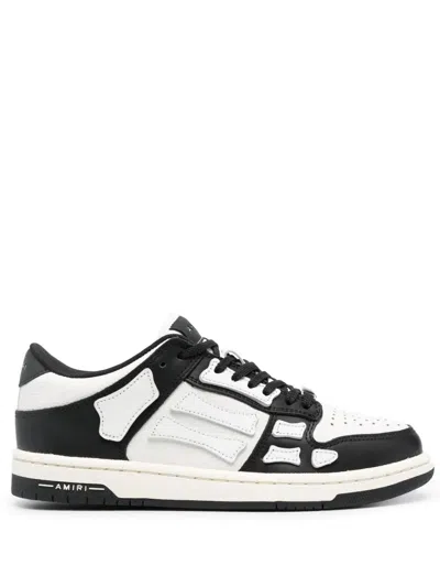 Amiri Skel Bicolor Leather Low-top Sneakers In White