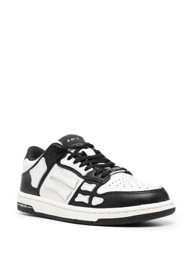 Amiri Skel Bicolor Leather Low-top Sneakers In White