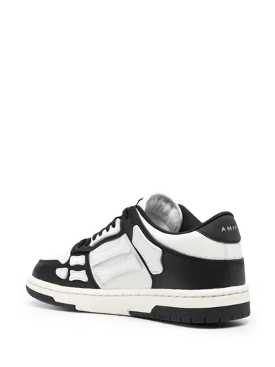Amiri Skel Bicolor Leather Low-top Sneakers In White