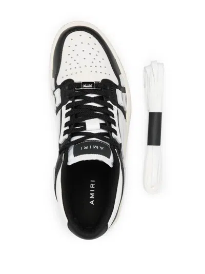 Amiri Skel Bicolor Leather Low-top Sneakers In White