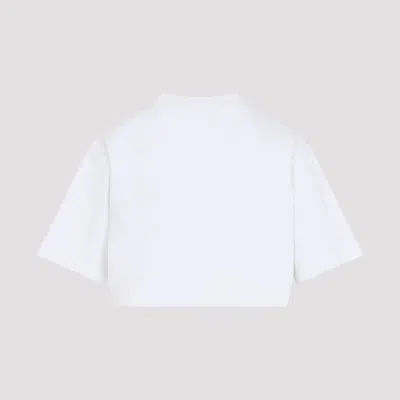 Balenciaga Cotton Salon De Couture Cropped T-shirt In White