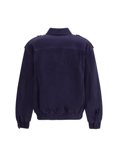 Blazé Milano Womens Nuit Charlie Oversized Suede Bomber Jacket In Purple