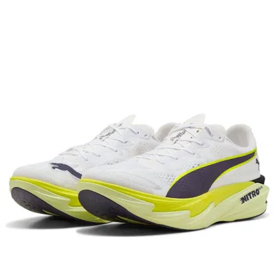 Puma Deviate Nitro Elite 4 Shoes White Yellow Ss26 In Multi