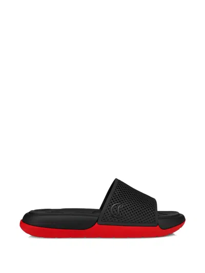 Christian Louboutin Louboutin Slides And Clogs Easy Breezy Men Rubber Black In Black