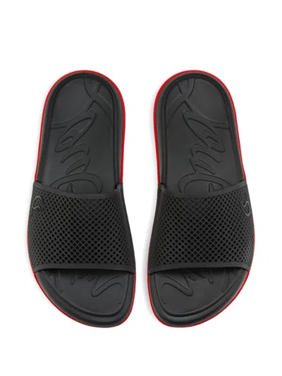 Christian Louboutin Louboutin Slides And Clogs Easy Breezy Men Rubber Black In Black