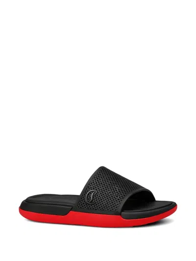 Christian Louboutin Louboutin Slides And Clogs Easy Breezy Men Rubber Black In Black