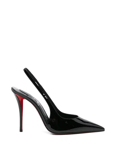 Christian Louboutin Miss Z Sling Patent Leather Slingback Pumps 100 In Black