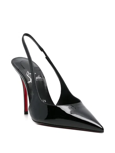 Christian Louboutin Miss Z Sling Patent Leather Slingback Pumps 100 In Black
