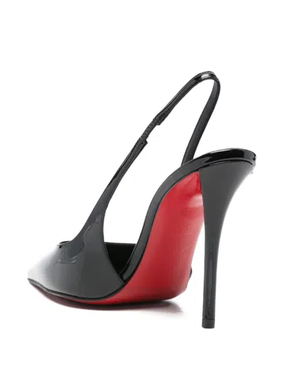 Christian Louboutin Miss Z Sling Patent Leather Slingback Pumps 100 In Black
