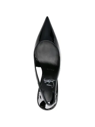 Christian Louboutin Miss Z Sling Patent Leather Slingback Pumps 100 In Black