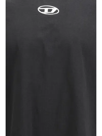 Diesel Mens 900 T-norm-iod Logo-embroidered Cotton-jersey T-shirt In Black
