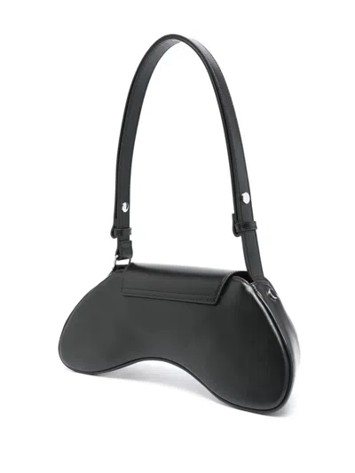 Diesel Play Logo Plaque Shoulder Bag In Black