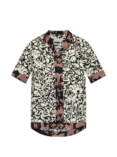 Dries Van Noten Short-sleeve Abstract Pattern Shirt With Camp Collar In Multi