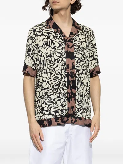 Dries Van Noten Short-sleeve Abstract Pattern Shirt With Camp Collar In Multi