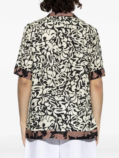 Dries Van Noten Short-sleeve Abstract Pattern Shirt With Camp Collar In Multi