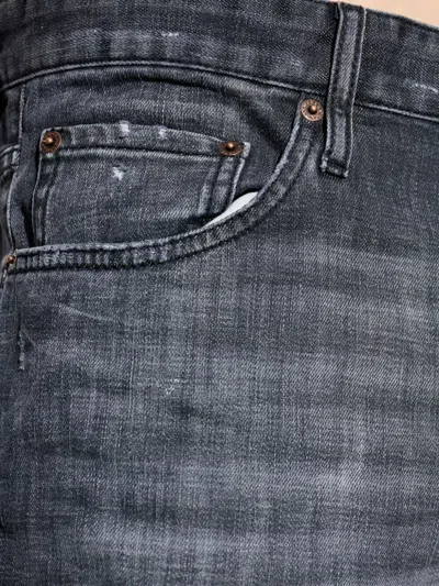 Dsquared2 Stretch Denim Sexy Twist Jeans With Paint Effect Details 17c In Black