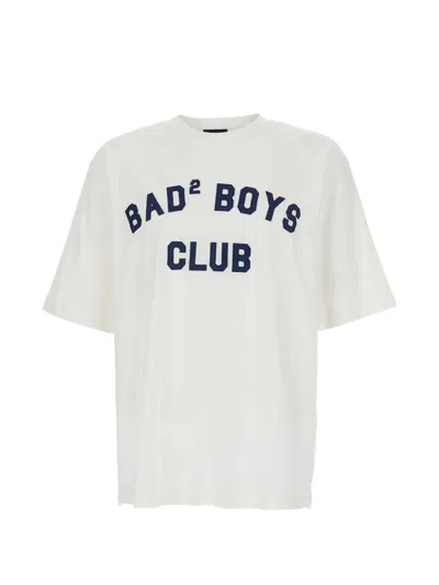 Dsquared2 Men White T-shirt With Logo Print On The Front In Cotton Man In White