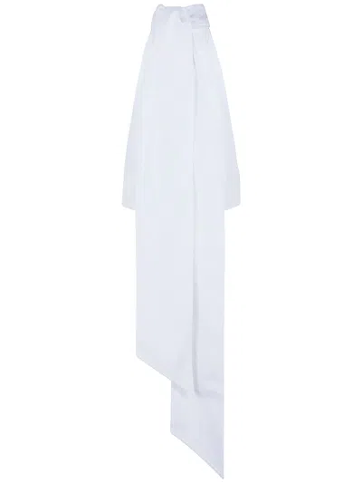 Dsquared2 Bow Detail Cropped Halterneck Sleeveless Top In White