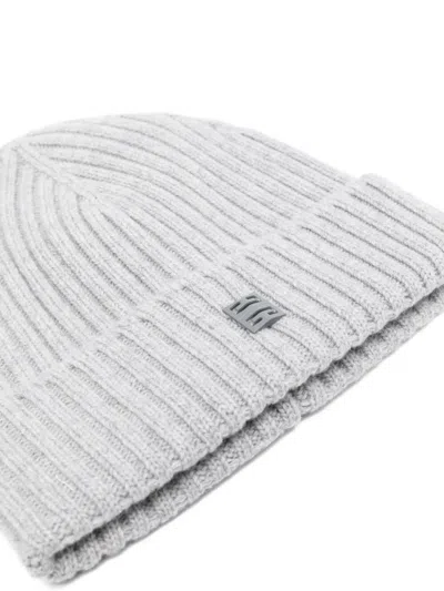 Givenchy Beanie Ribbed Texture Turn Up Brim Design In Gray