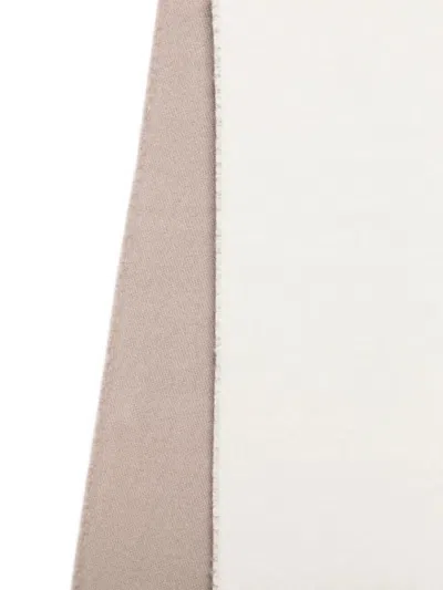 Givenchy Scarf Two Tone Design Frayed Edges Rectangular In White