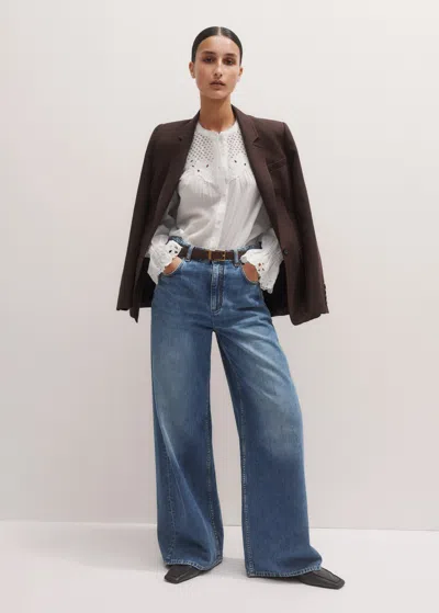 Me+em Distressed Ultimate Wide-leg Jean Authentic Blue