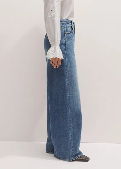 Me+em Distressed Ultimate Wide-leg Jean Authentic Blue