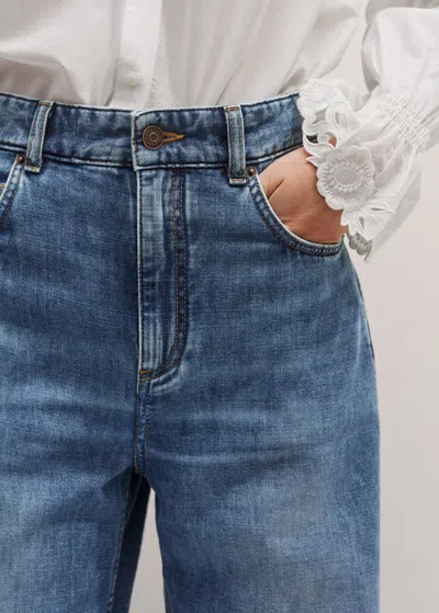 Me+em Distressed Ultimate Wide-leg Jean Authentic Blue