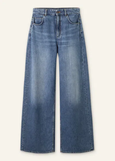 Me+em Distressed Ultimate Wide-leg Jean Authentic Blue